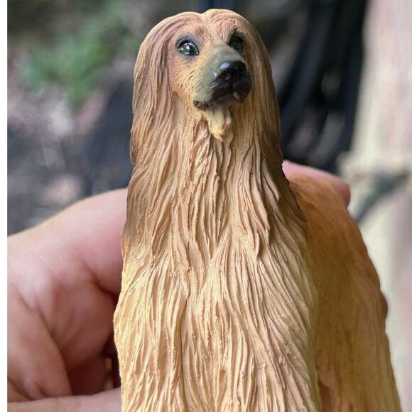 small afghan hound figurine Vtg Tan 1992 Ceramic 3" - Picture 6 of 7
